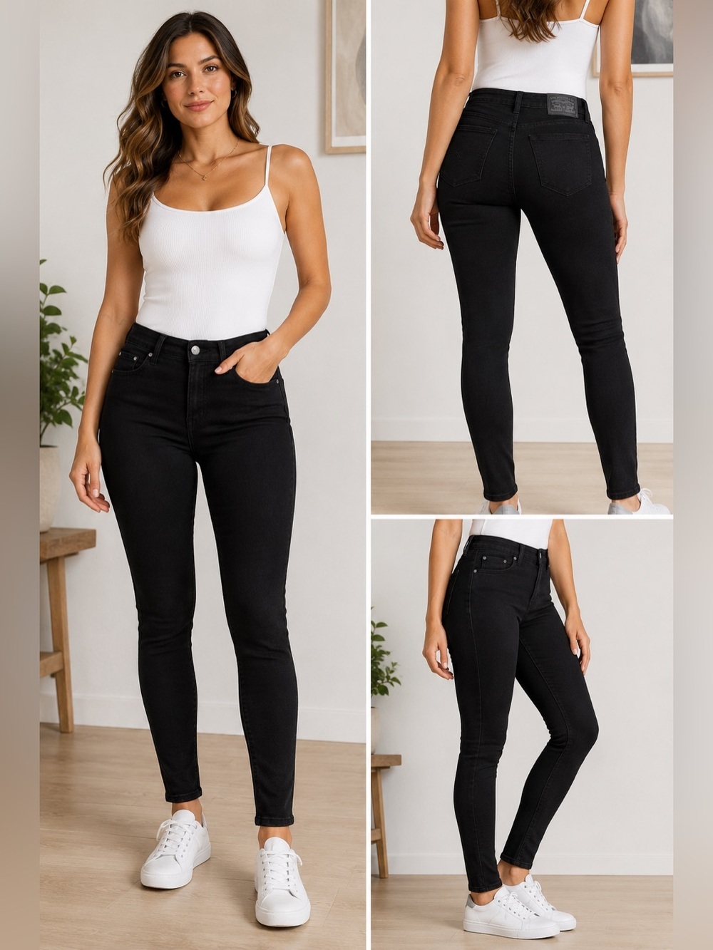 🖤 Levi’s 711 Skinny Jeans Women’s Size 28 Black Stretch Mid Rise Slim Fit